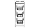 Oceanstar 3-Tier Metal Wire Storage Basket Stand with Removable Baskets â€“ Black