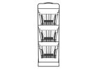 Oceanstar 3-Tier Metal Wire Storage Basket Stand with Removable Baskets â€“ Black