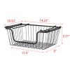 Oceanstar Stackable Metal Wire Storage Basket Set for Pantry, Countertop, Kitchen or Bathroom â€“ Black, Set of 2