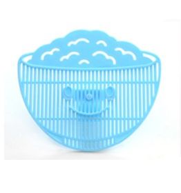 Creative Smiley Face Clip-on Rice Washing Water Drainer Melon (Color: Blue)