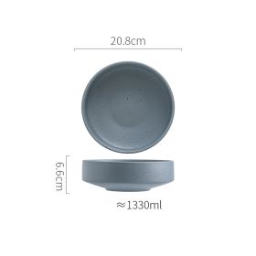 Creative Ceramic Household Conical High Bowl Salad Plate (Option: 8inch grey)