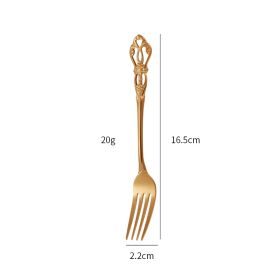 Stainless Steel Cutlery Spoon West Dinnerware Set Gold Plated (Option: Rose gold with middle fork)