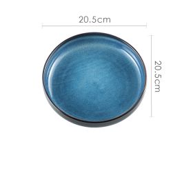 Home Creative Retro High-grade Ceramic Pasta Steak Western Food Plate (Option: 028inches Starry blue)