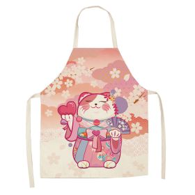 Cartoon Cat Digital Printing Sleeveless Apron (Option: W02308-68x55cm)