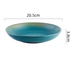 Home Creative Retro High-grade Ceramic Pasta Steak Western Food Plate (Option: 8inches Malachite green)