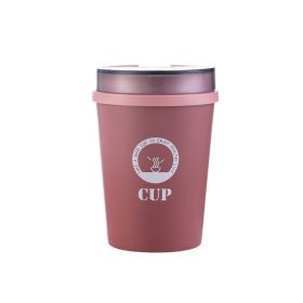 Student Office Worker Breakfast Coffee Milk Tea Cup With Spoon (Color: Red)