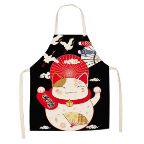 Cartoon Cat Digital Printing Sleeveless Apron (Option: W02318-47x38cm)