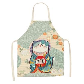 Cartoon Cat Digital Printing Sleeveless Apron (Option: W02312-47x38cm)