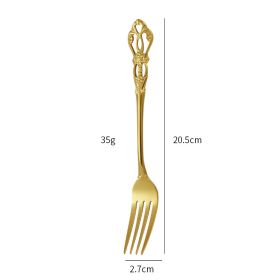 Stainless Steel Cutlery Spoon West Dinnerware Set Gold Plated (Option: Golden fork)