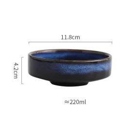 Creative Ceramic Household Conical High Bowl Salad Plate (Option: 4.5inch Star Blue)