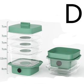 Multi-layer Dish Cover Heat Preservation Kitchen Cover Dining Table Leftover Storage Box Transparent Stack Cooking Hood Steamer (Option: D-White)