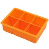 1pc Ice Cube Trays With Lid; Food Grade Silicone 6 Grid Ice Cube Mold; Flexible Easy Release Square Shaped Ice Maker; Kitchen Gadgets