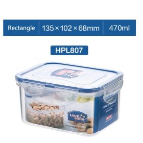 Plastic Fresh-keeping Lunch Box Sealed Food Refrigerator Storage Box Bento Box Microwaveable (Model: HPL807-470ML)