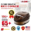 Rice Cooker Small Rice Maker Steamer Pot Electric Steamer Digital Electric Rice Pot Multi Cooker & Food Steamer Warmer 5.3 Qt 5 Core RC0501