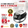 Rice Cooker Small Rice Maker Steamer Pot Electric Steamer Digital Electric Rice Pot Multi Cooker & Food Steamer Warmer 5.3 Qt 5 Core RC0501