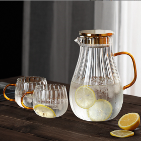 Striped Water Droplets Borosilicate Glass Teapot (Option: Water Drop Pot 1500ml 2 Cups)