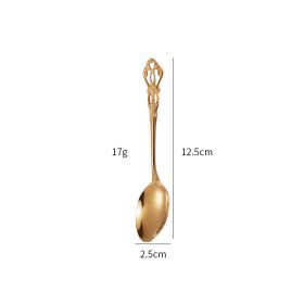 Stainless Steel Cutlery Spoon West Dinnerware Set Gold Plated (Option: Rose gold small spoon)