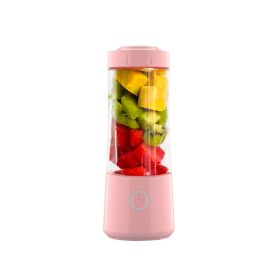 Portable Wireless Charging Mini Home Juicer (Option: Pink-Four leaf knife)