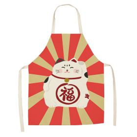 Cartoon Cat Digital Printing Sleeveless Apron (Option: W02304-68x55cm)